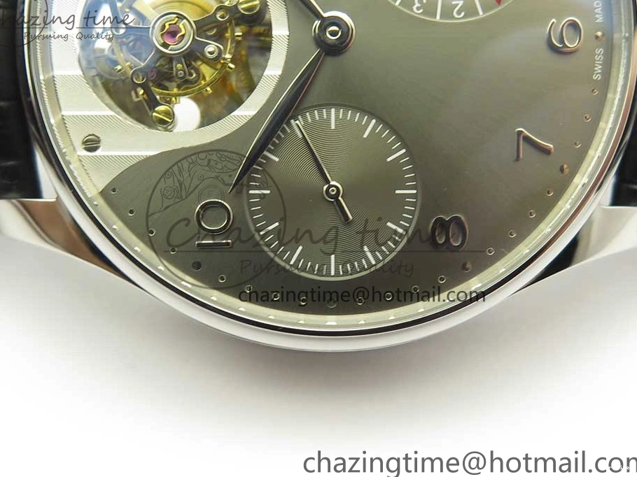 MIROTIME 0106 Portuguese Tourbillon IW5046 SS ZF Best Edition Gray Dial on Black Leather Strap SunProtective 7147